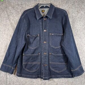 Lee Denim Chore Jacket Womens 1X Legendary Blue Jean Retro Metro Pockets